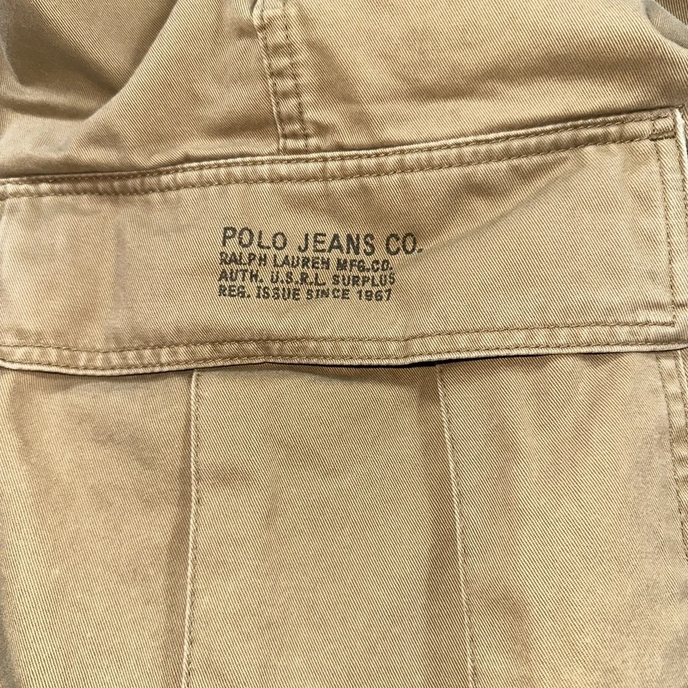Polo Jeans Company Cargo Shorts Mens 34 Khaki Ralph Lauren MFG USRL Surplus VTG